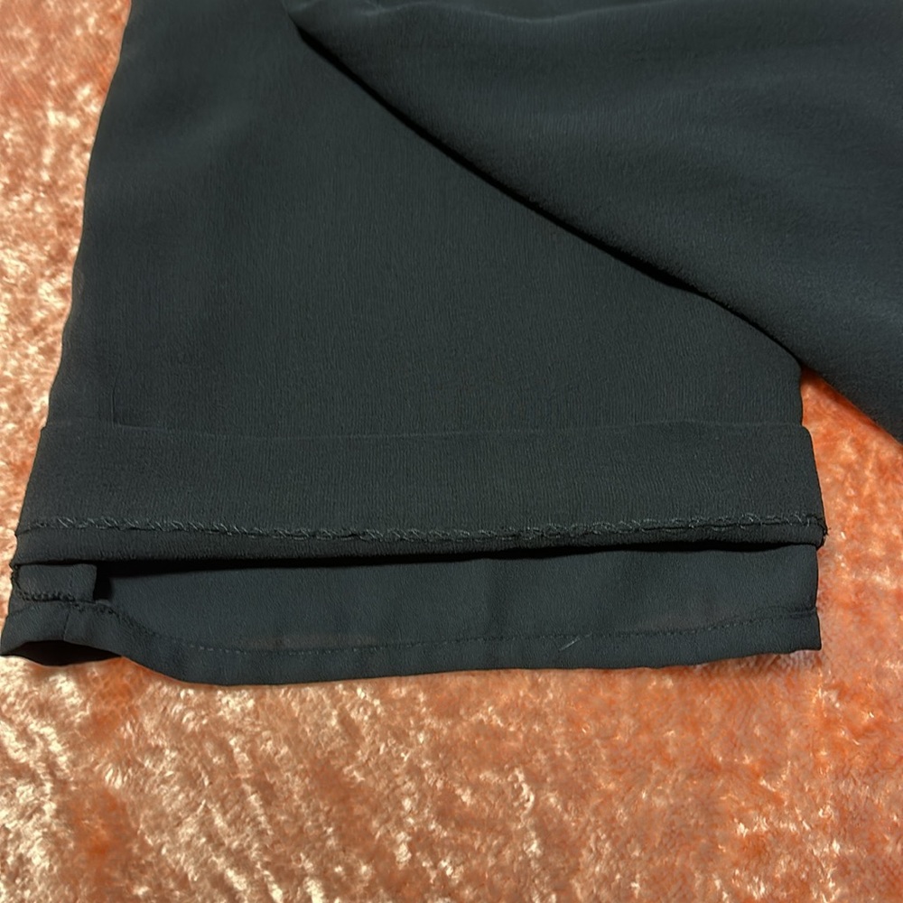 NWOT Valerie long light black pants 100% silk Crepe de Chine fully lined size S - Picture 5 of 14
